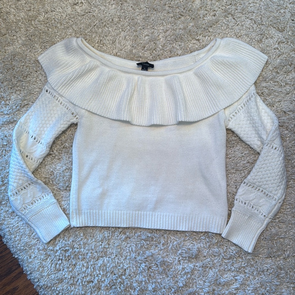 ☀️ Lumiere Off The Shoulder Fold Over Neckline Sweater